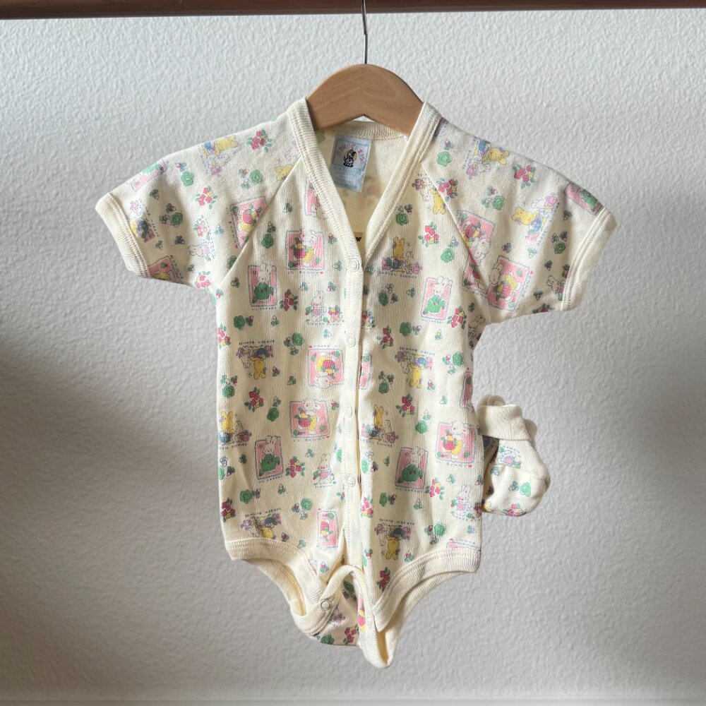 Vintage Sprockets Easter Bunny Onsie Booties NWT Size 6-9m Butter Yellow Pastel